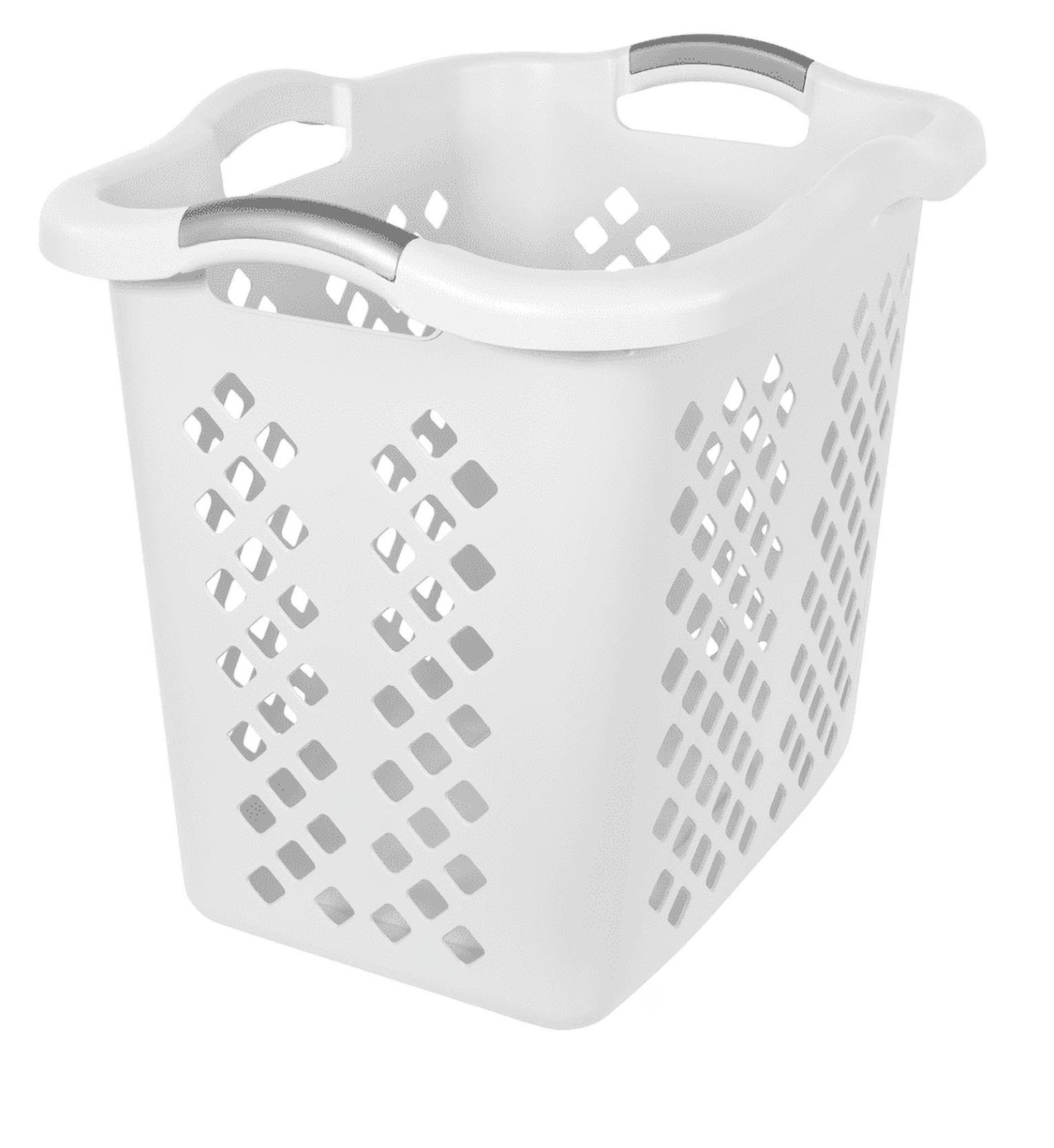 Home Logic 2 Bushel Lamper Plastic Laundry Basket with Silver Handles