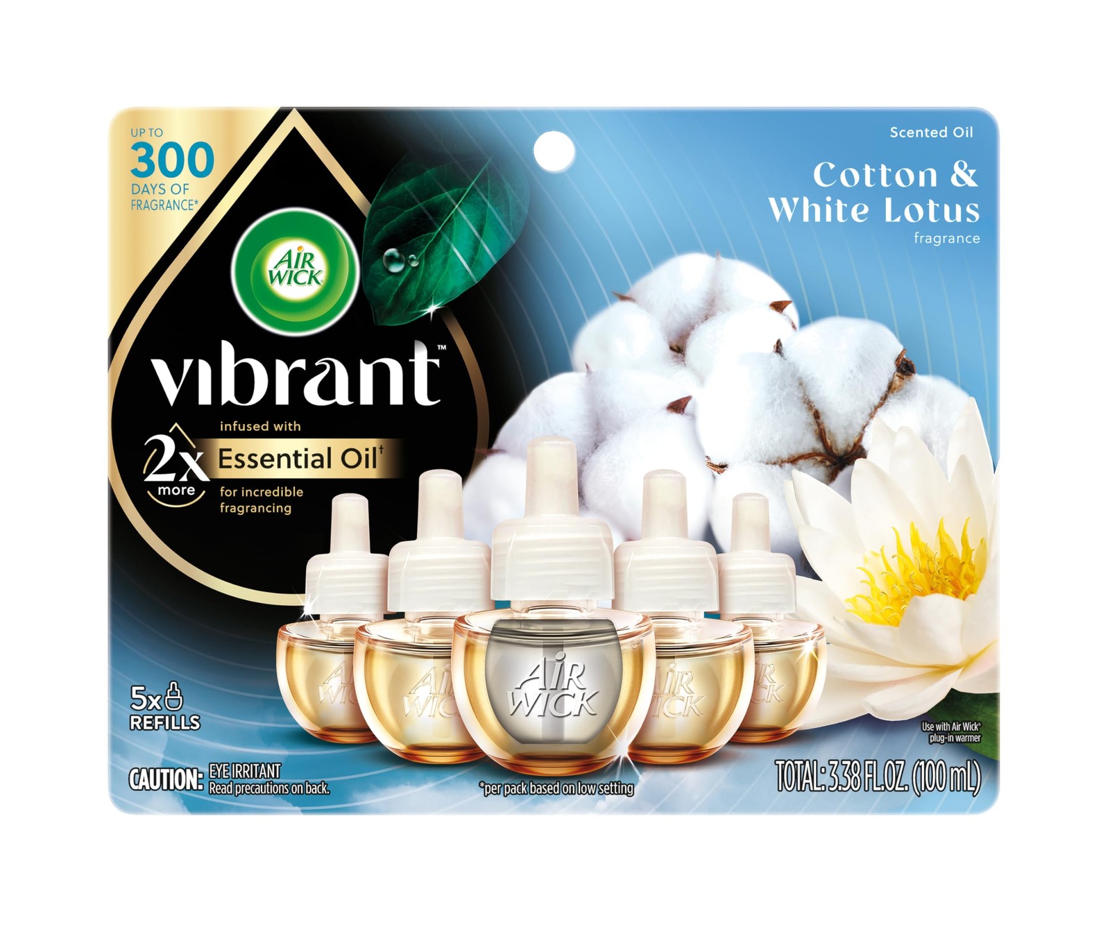 AIR WICK Scented Oil – Vibrant Refill Cotton & White Lotus 5 ct.