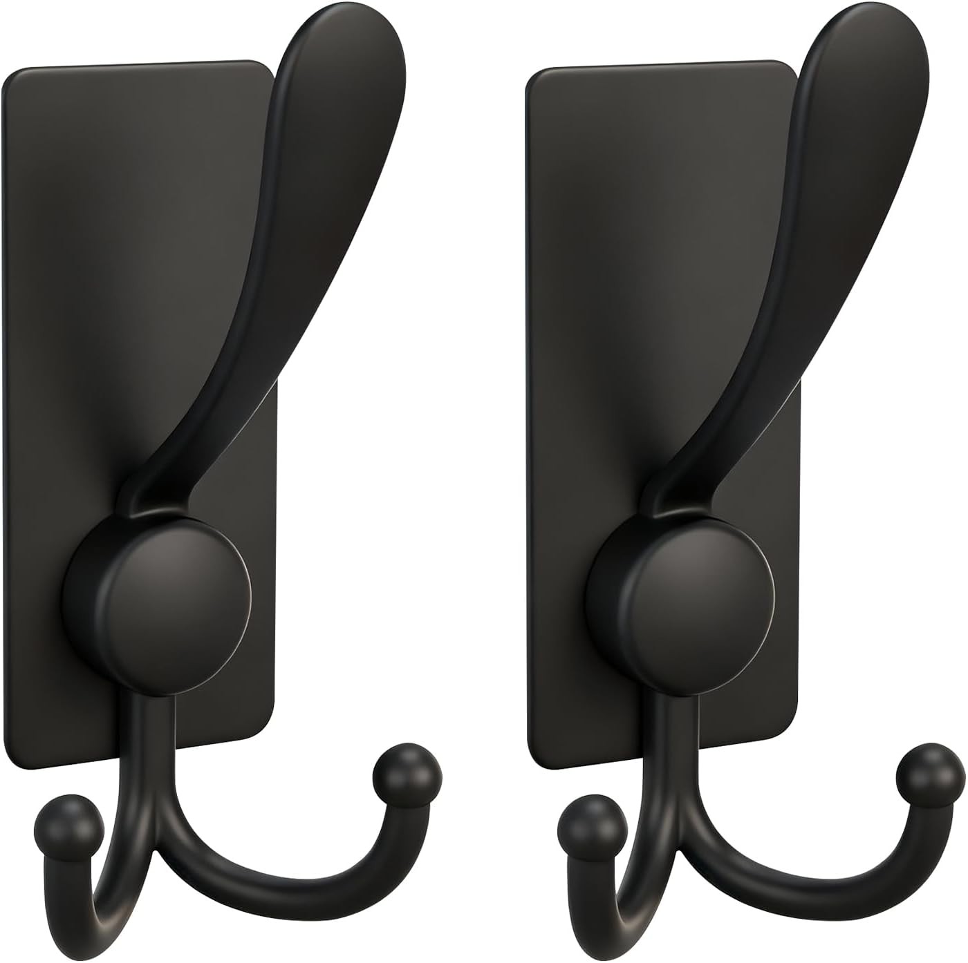 2 Pack Adhesive Hooks, 8lb Stainless Steel Sticky Towel Hooks