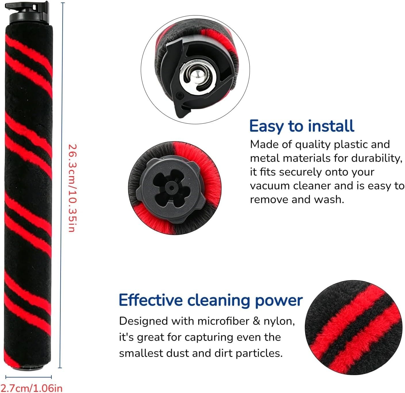 2 PACK – Soft Brush Roll Replacement Compatible with Shark AZ3002 AZ3000 AZ3000W