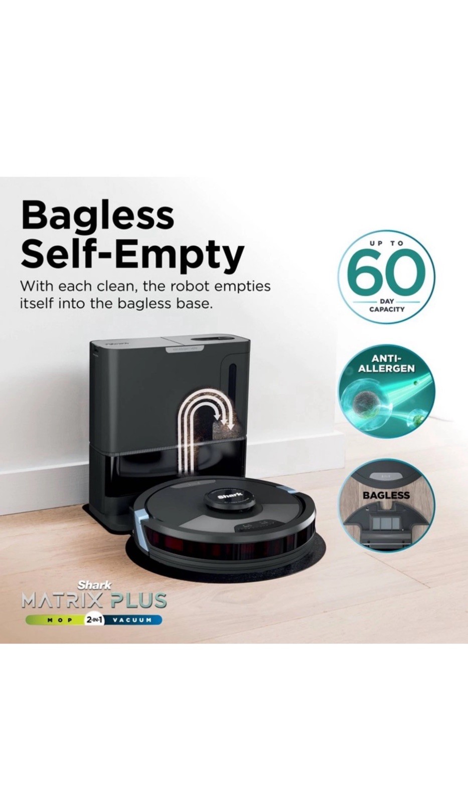 Shark AI Ultra RV2610WA 2-in-1 Robot Vacuum & Mop with XL 🆕HEPA-BOX BROKEN ⚠️