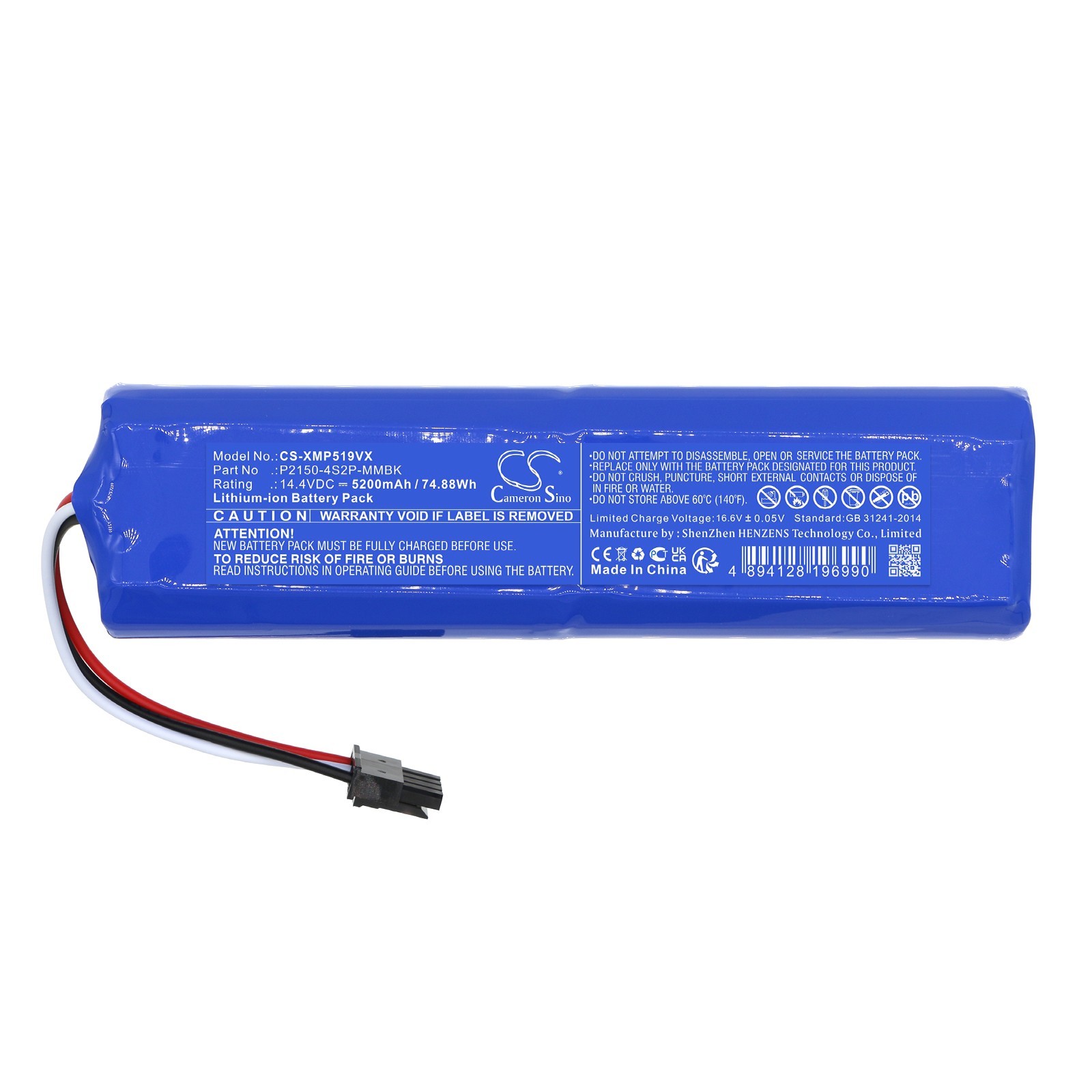 BATTERIE 5200mAh Type P2150-4S2P-MMBK For Dreame Bot L10s Pro Ultra Heat D10s