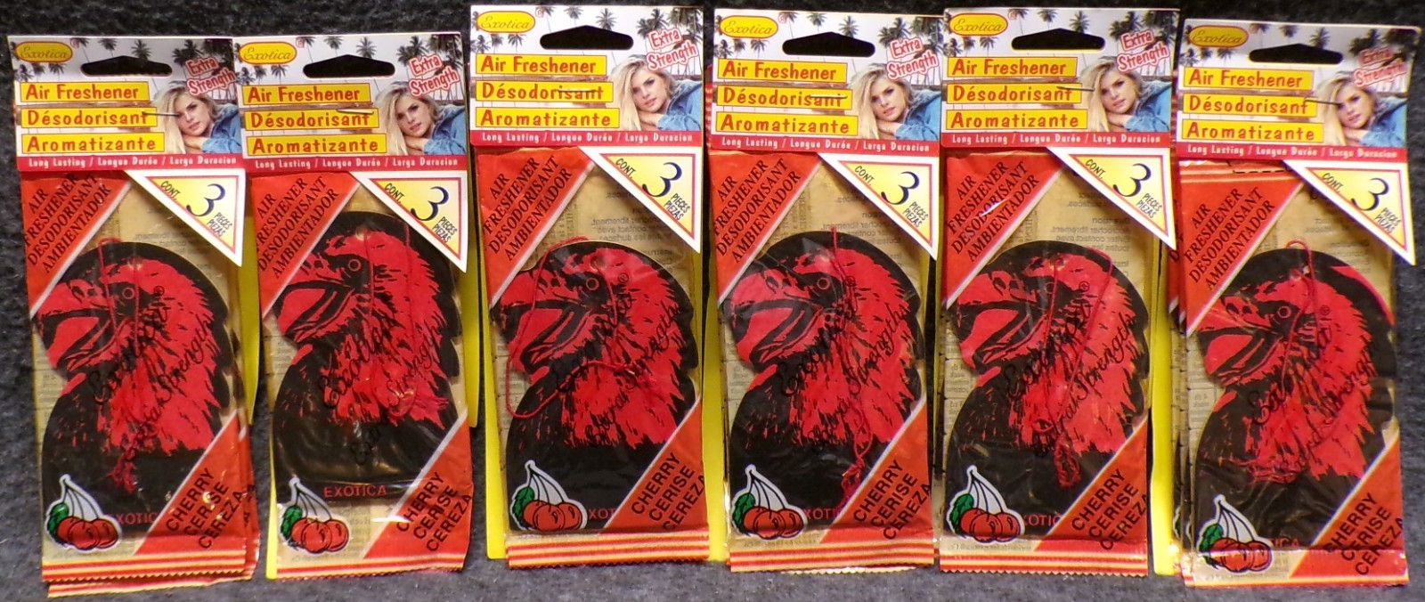 Lot of 18 Exotica Air Freshener Extra Strength Cherry 6-3 Packs