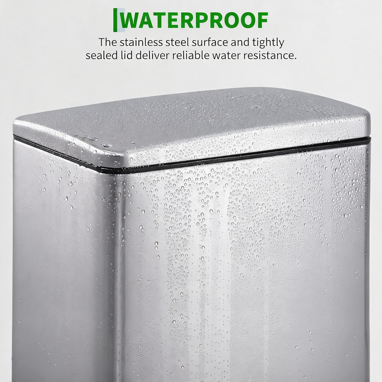 12 Gal Kitchen Trash Can Step Garbage Can Bin with Lid Stainless Steel Trash Bin