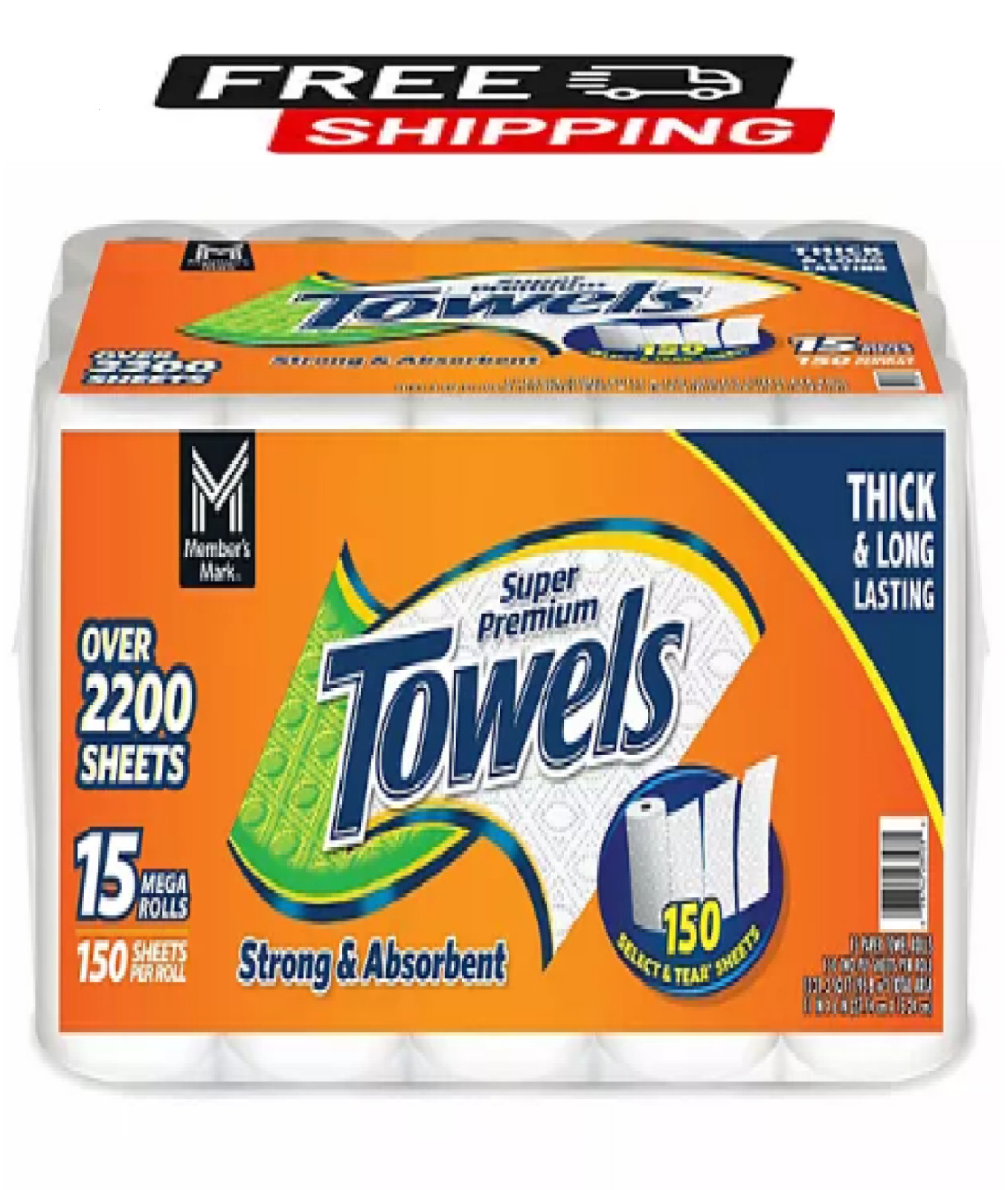 Member’s Mark Select & Tear 2-Ply Paper Towel 15 rolls, 150 sheets/roll