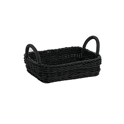 HUBERT® Black Basket Tray with Handle – 8 3/4″L x 11 1/2″W x 3″D
