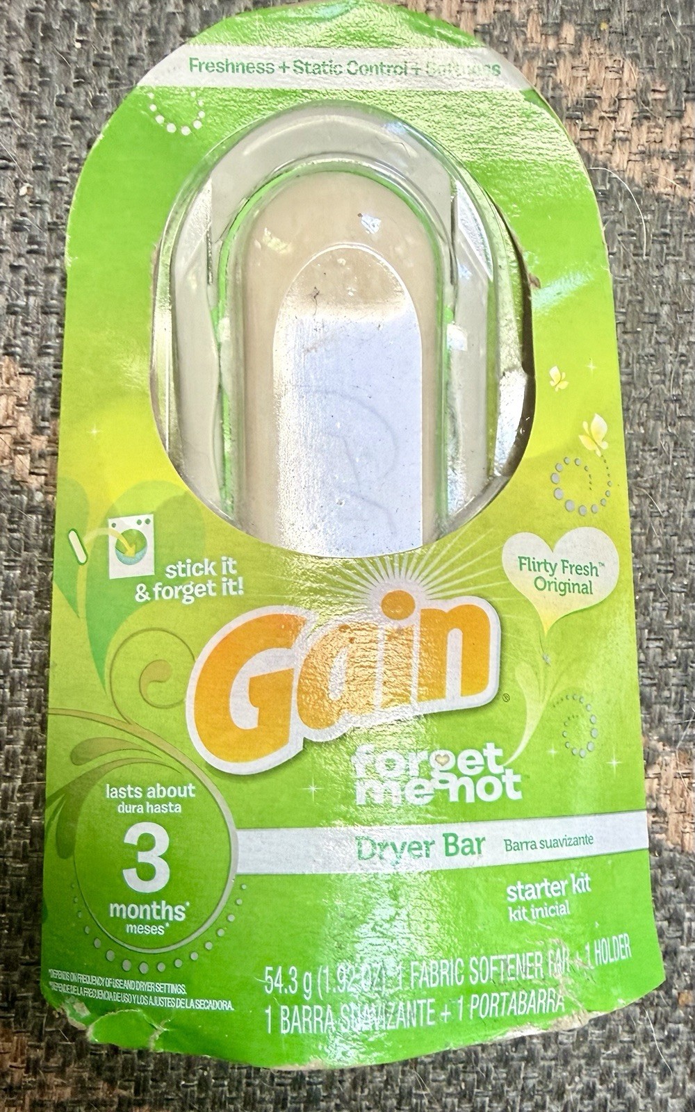 New Gain Forget Me Not Dryer Bar Flirty Fresh Starter Kit 3 Months~New Sealed