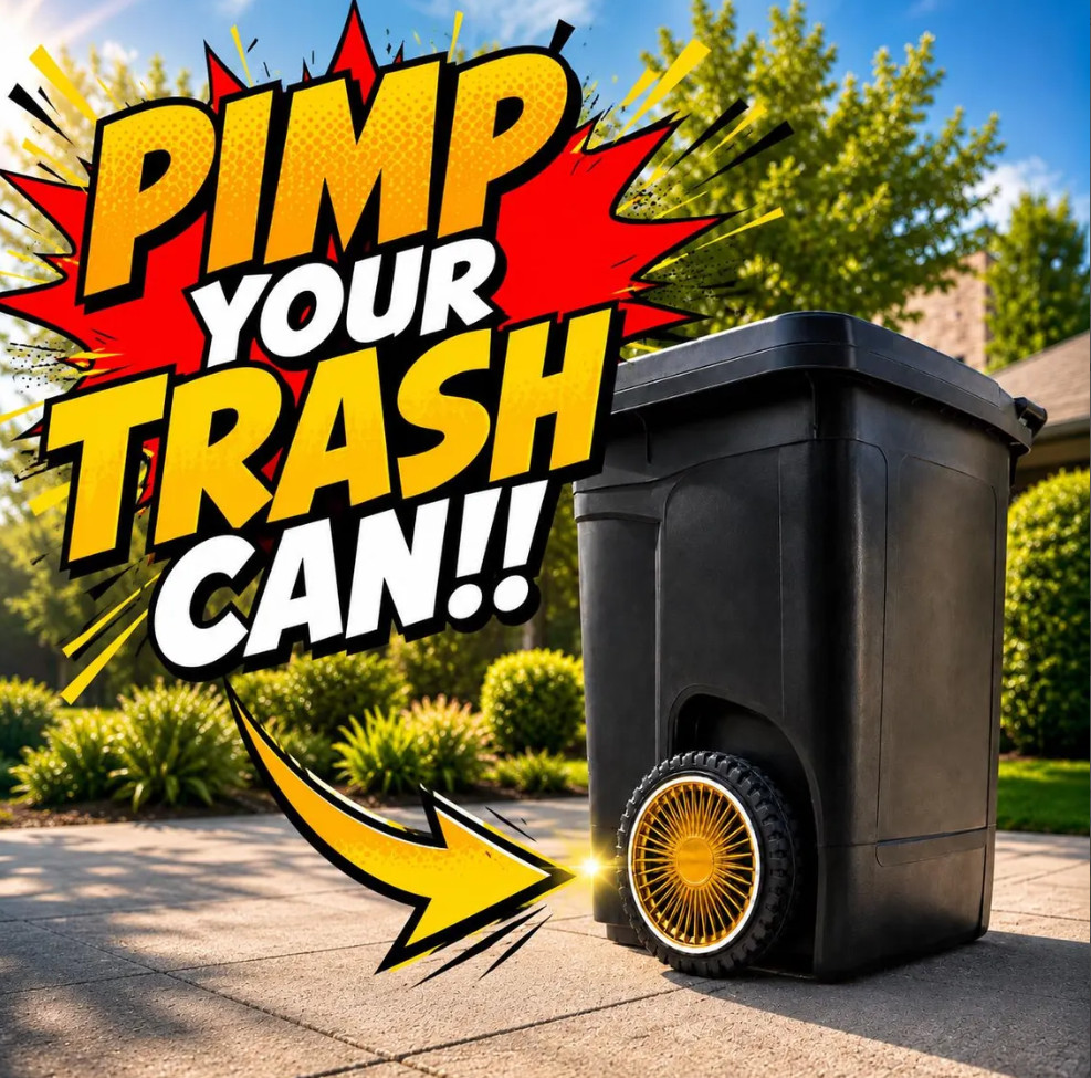 Pimp Your Trash Can Gold Wheel Covers Decorative Bin Rim Inserts Set of 2