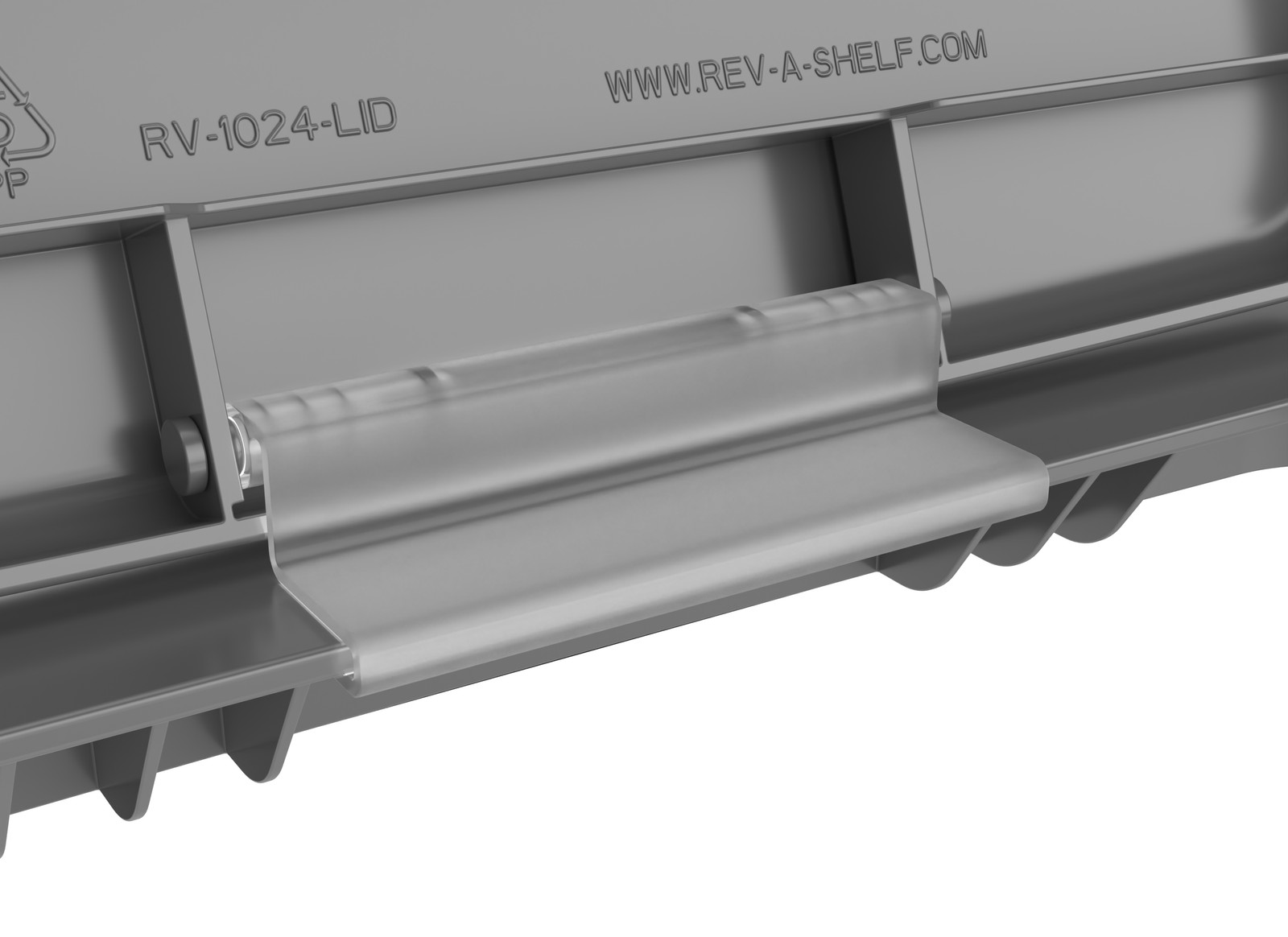 Rev-A-Shelf 27 qt. Trash Can Replacement Lid, Silver, RV-1024-LID-17-1