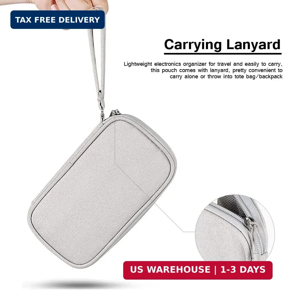 Electronics Organizer Bag Cable Pouch Charger Case Travel Storage USB SD