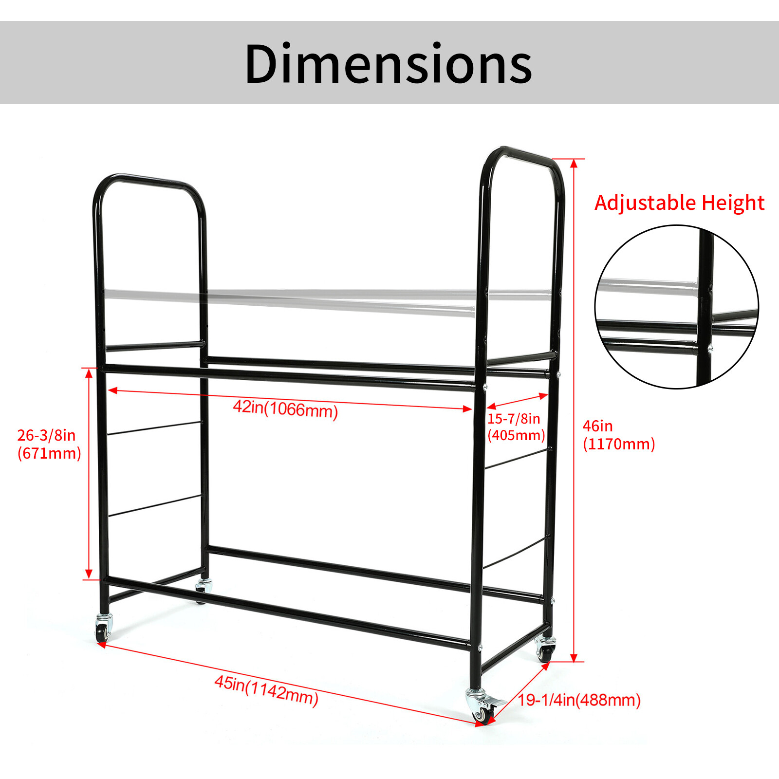Rolling Tire Rack Heavy-Duty Steel with Wheel For Home Workshop