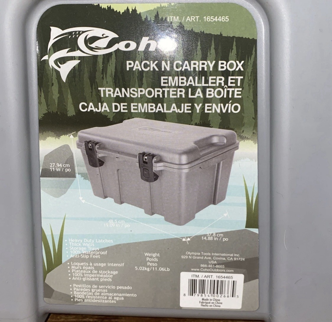 Coho Pack and Carry Box, Grey Color Auto Home Outdoor Fishing Storage Waterproof