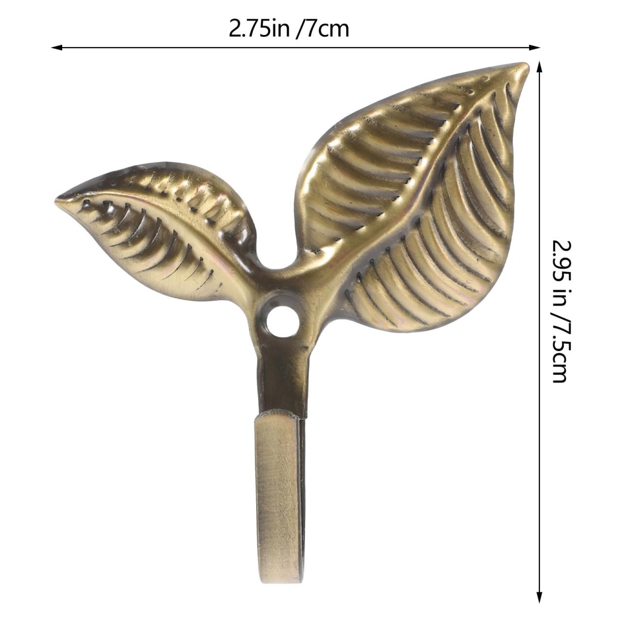 Wall Mounted Leaf Hook Rustic Wrought Iron Coat Hooks 4Pack 2.95×2.75×0.94″