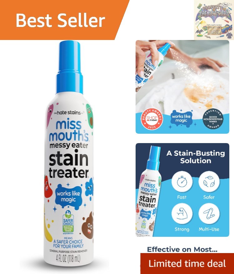 Messy Eater Stain Treater Spray – 4oz, Biodegradable & Fast Working for Families