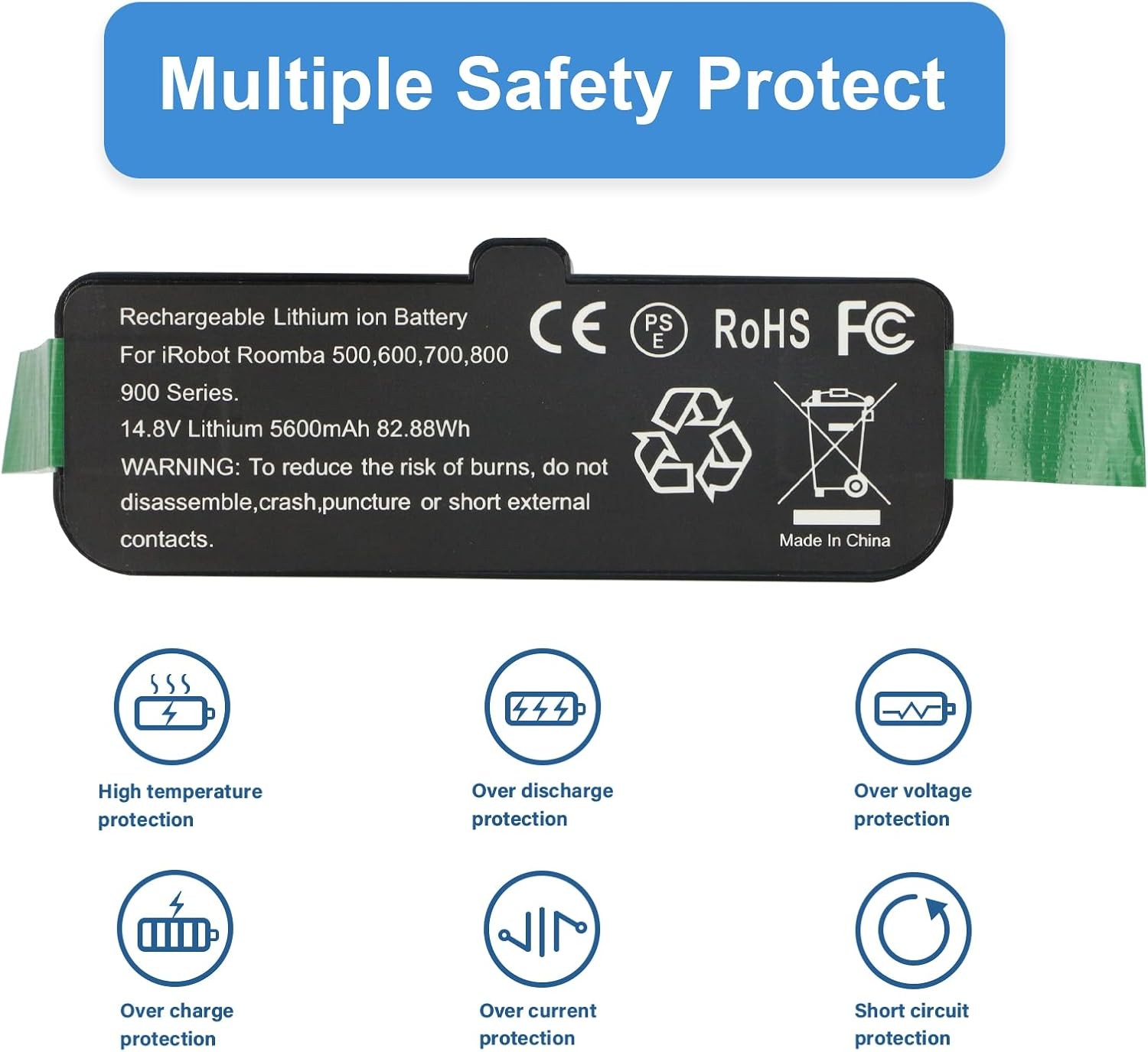 Replacement Battery for iRobot Roomba 500 600 700 800 900 R3 Series 960 980 981