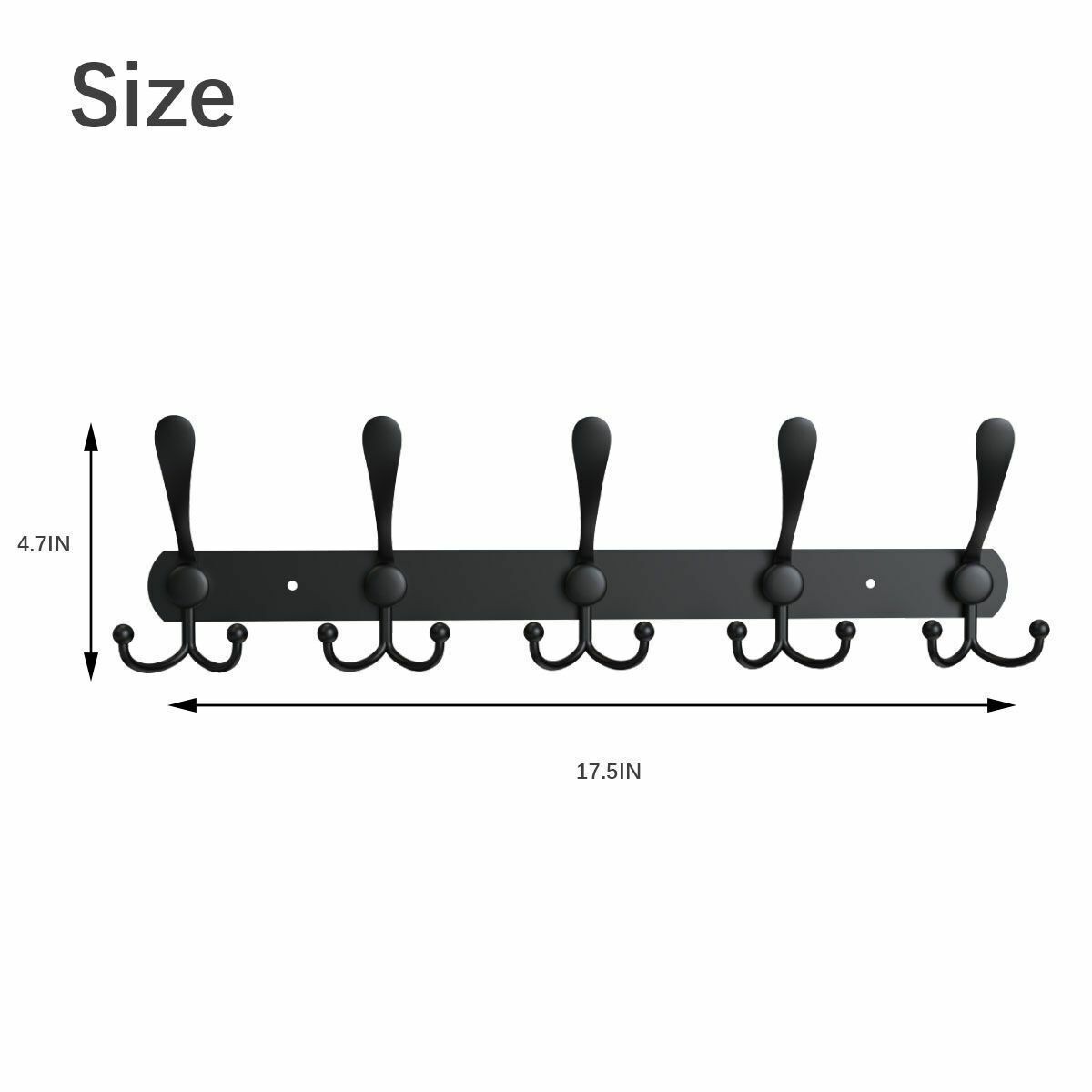 Stainless Steel 15 Hooks Coat Robe Hat Clothes Wall Mount Hanger Towel Rack 2025