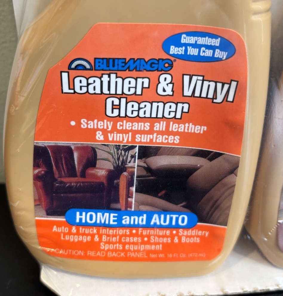 VTG Blue Magic Leather & Vinyl Cleaner Leather Cream Conditioner Home Auto 16 Oz