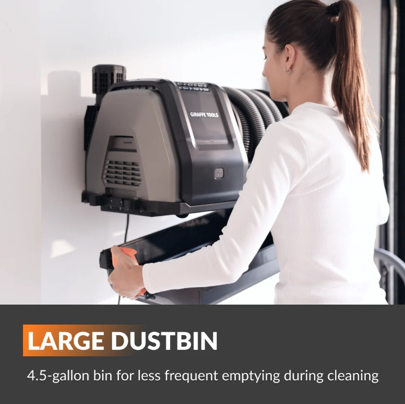 Giraffe Tools Wet and Dry Vacuum Cleaner Wall Mounted 1200W with Remote Control