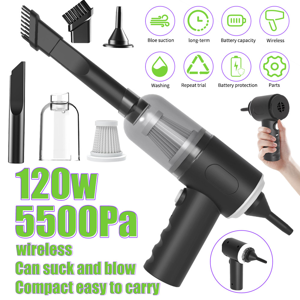 Electric Air Duster Mini Blower Vacuum Cleaner Dust for Car/PC/Keyboard/Pet/Home