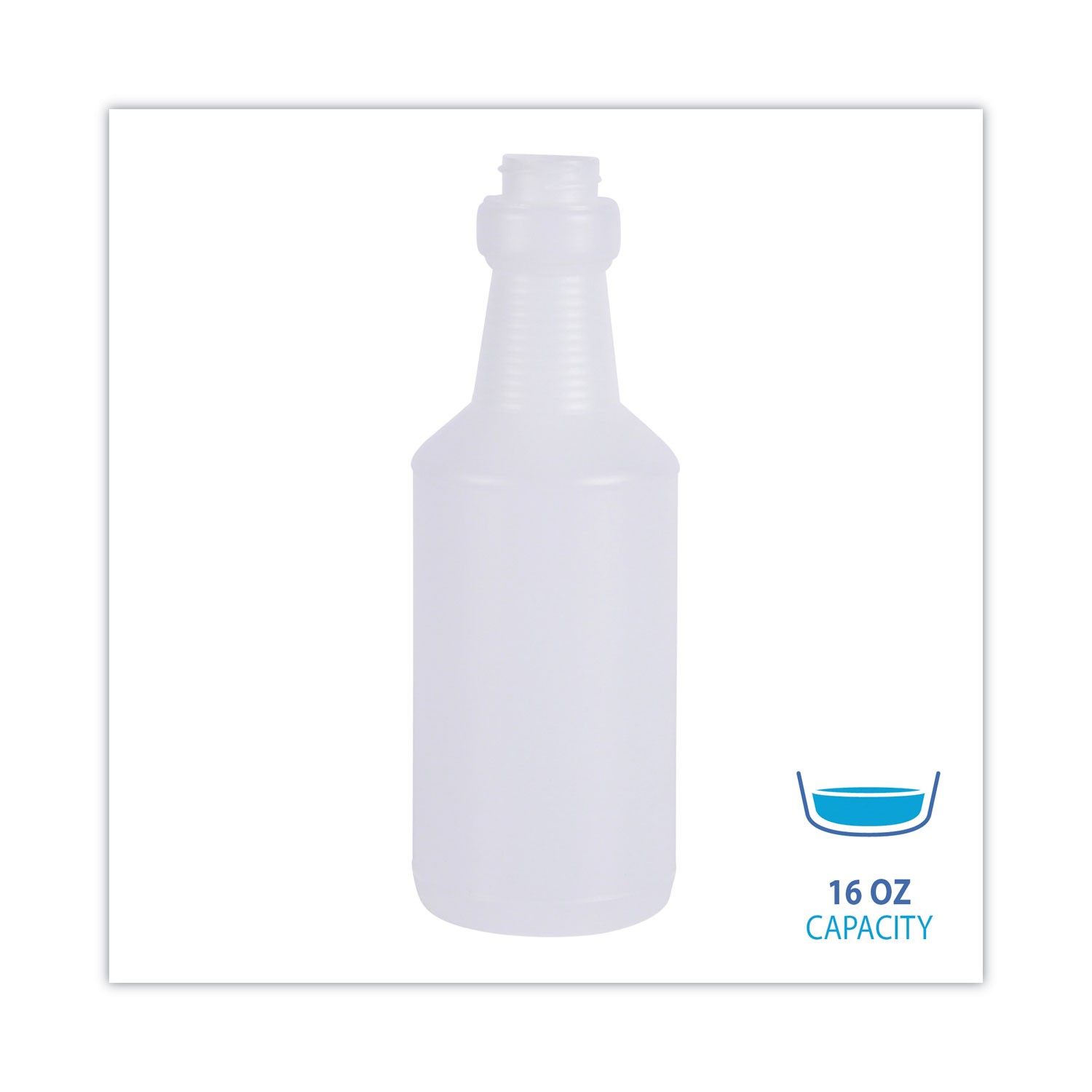 Boardwalk® Handi-Hold Spray Bottle, 16 oz, Clear, 24/Carton