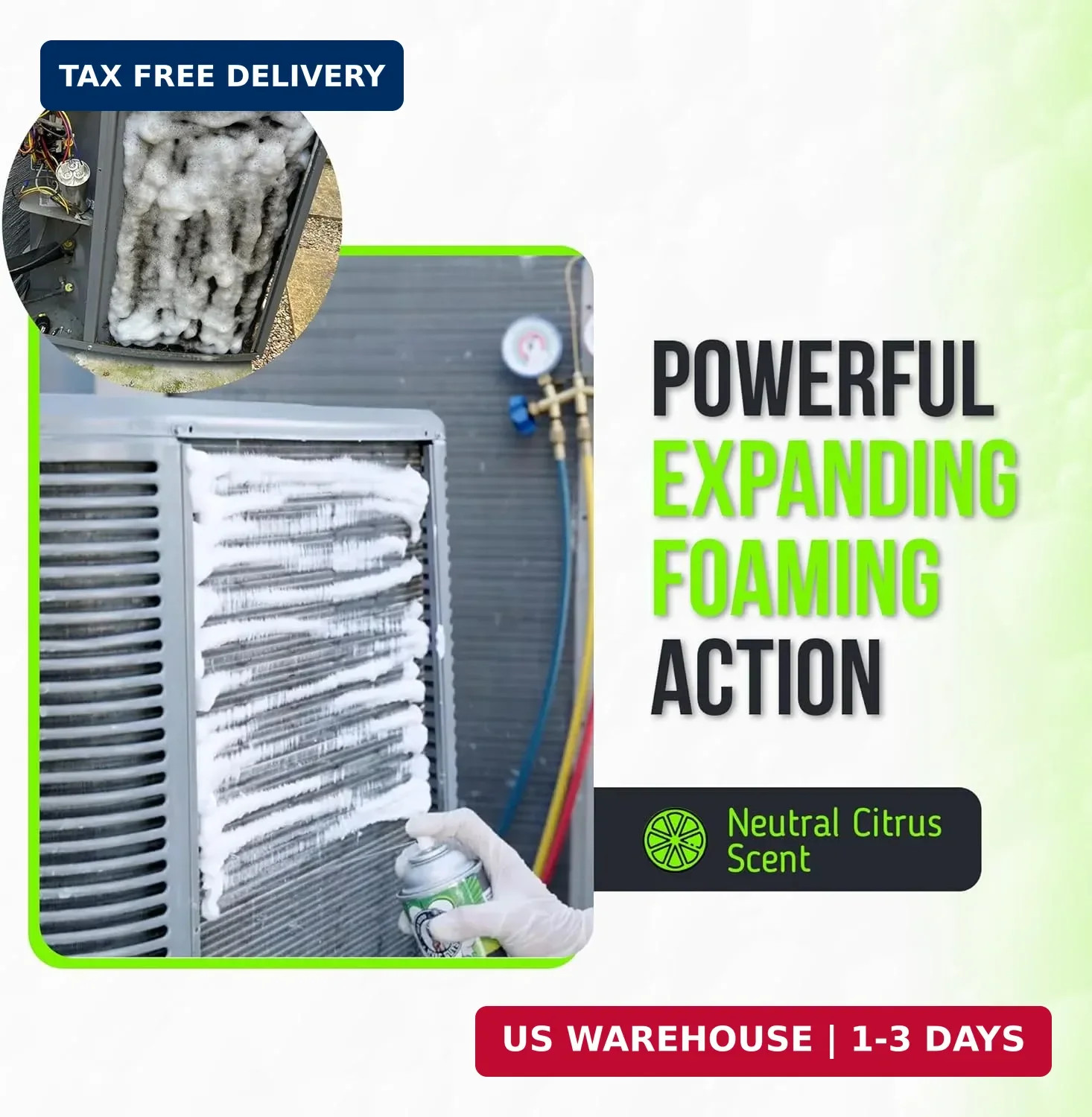 Leak Saver HVAC Guys Foam Blaster AC Coil Cleaner 3PK + Flow Tabs AC Drain Pan T