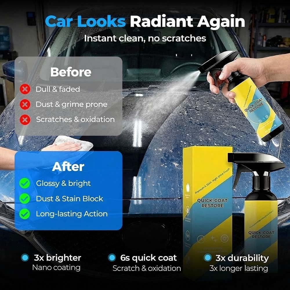 Nano Ceramic Coating Spray Car Paint Protection Quick Coat 9-in-1 Auto Shine