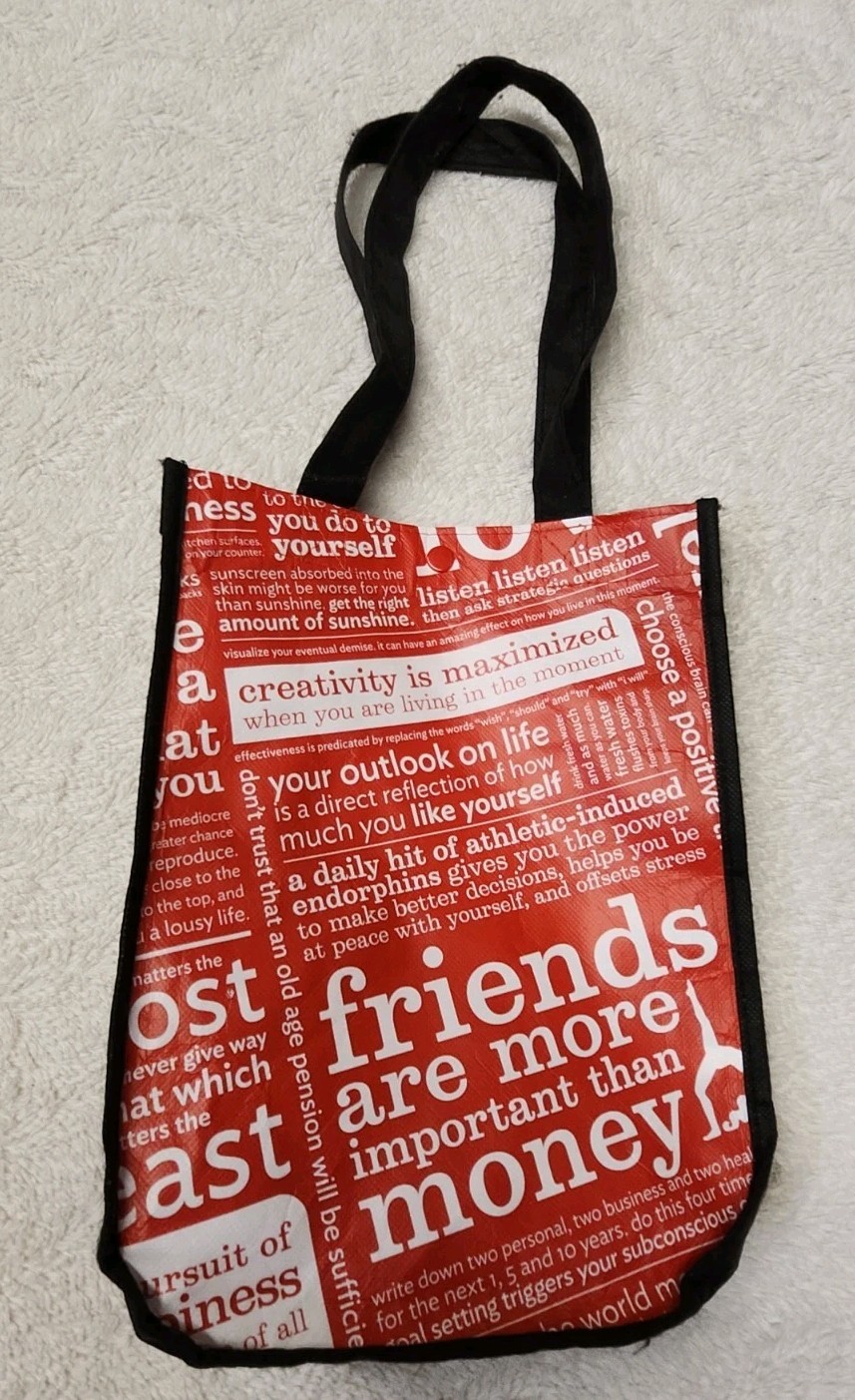 • Lululemon Small Red, Black And White Logo Reusable Shopping Bag