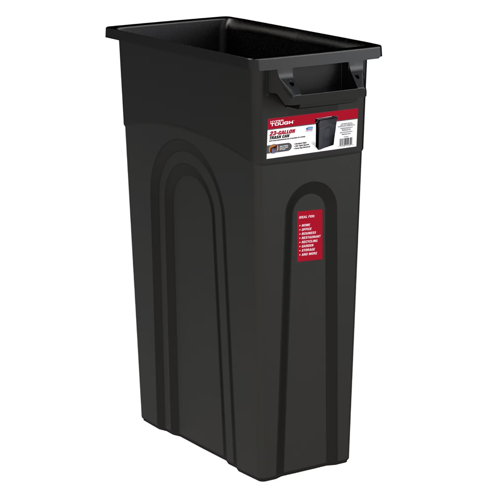 2Pack Hyper Tough 23 Gallon Heavy Duty Highboy Garbage Container Black Trash Can