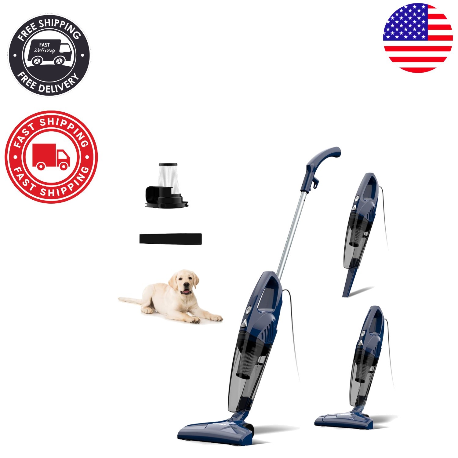 Multifunctional 3-in-1 Corded Vacuum Cleaner for Pets, Carpets & Hard Floors