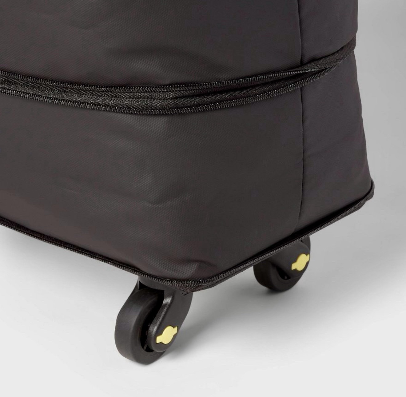Collapsible Rolling Storage Bag Gray Black Wheels New 22×16.5