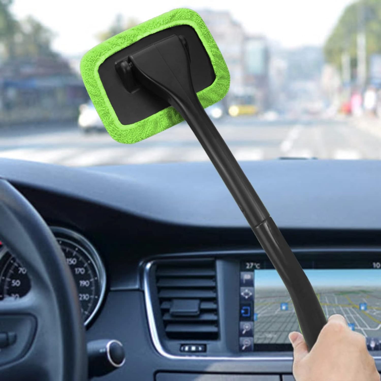 Car Windshield Cleaning Tool, Windshield Cleaner with 4 Washable and Reusable Mi