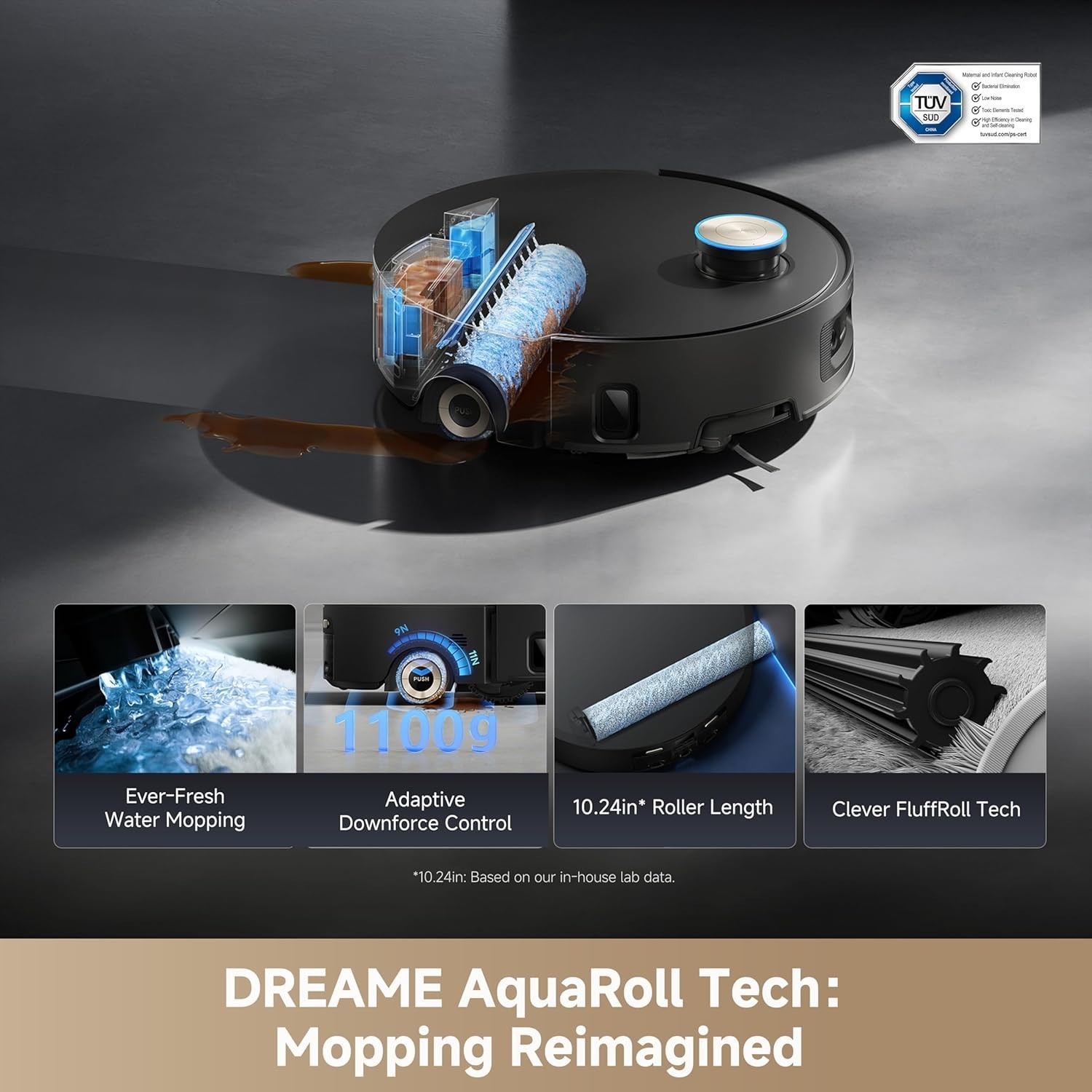 Dreame Aqua10 Ultra Roller Robot Vacuum and Mop BLACK
