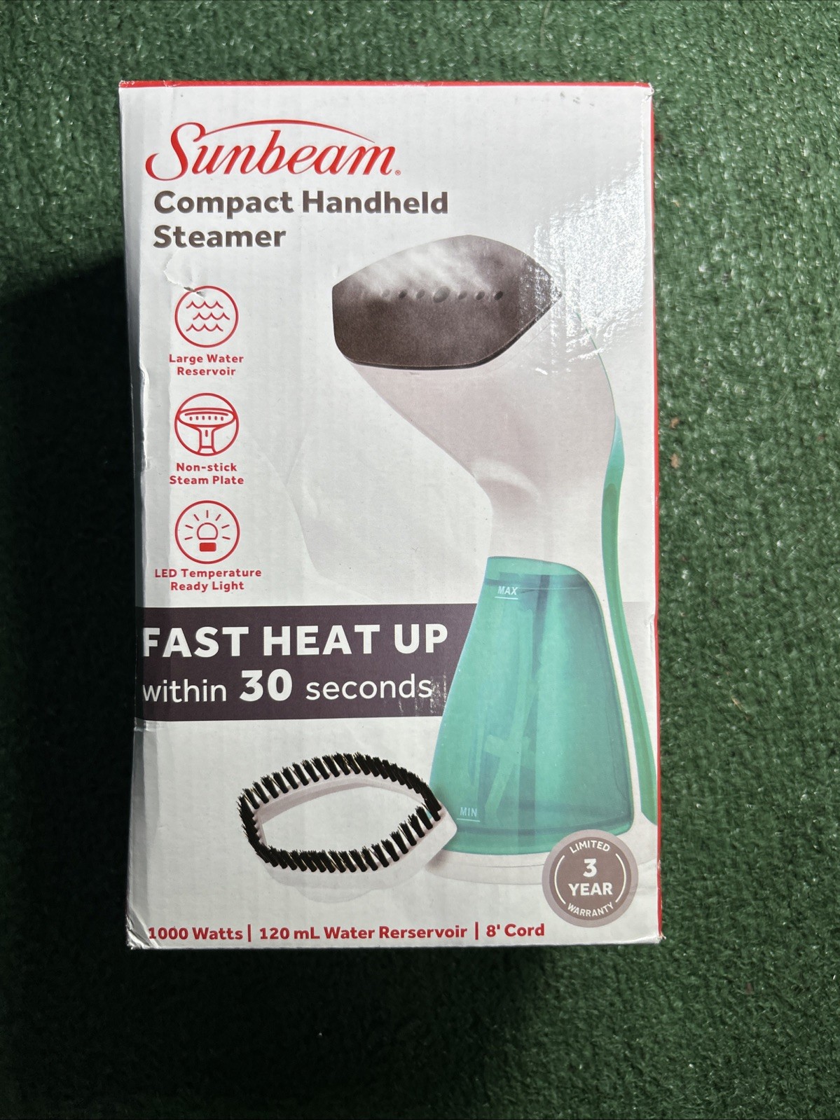 Sunbeam 1000W Compact Handheld Steamer with Brush Attachment