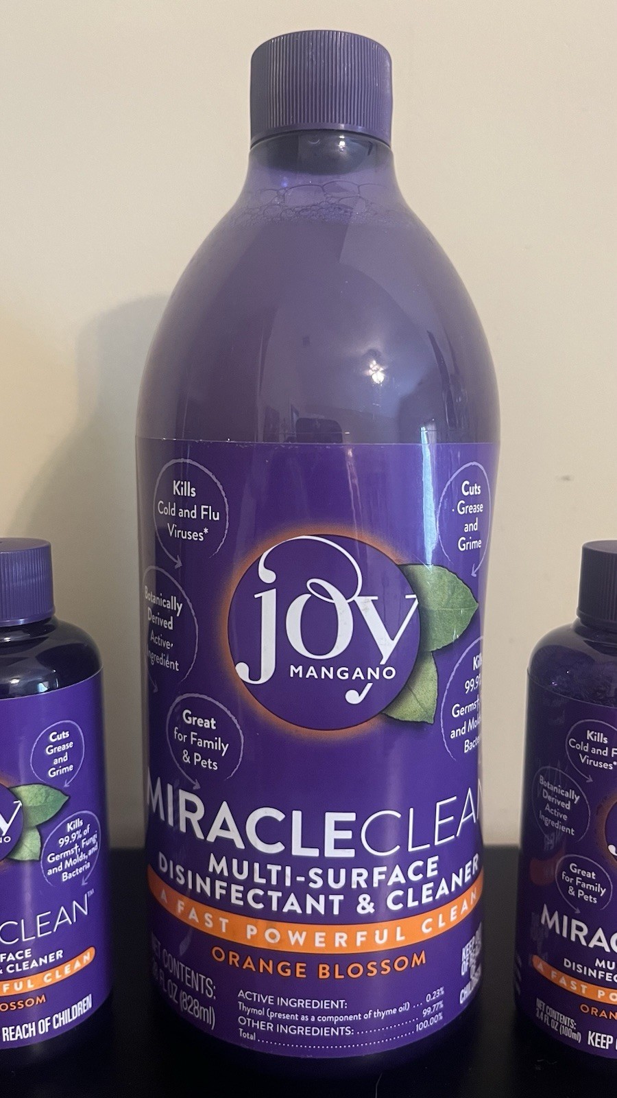 New/Sealed! Joy Mangano Miracle Clean Orange Blossom (1) 28oz & (2) 3.4oz
