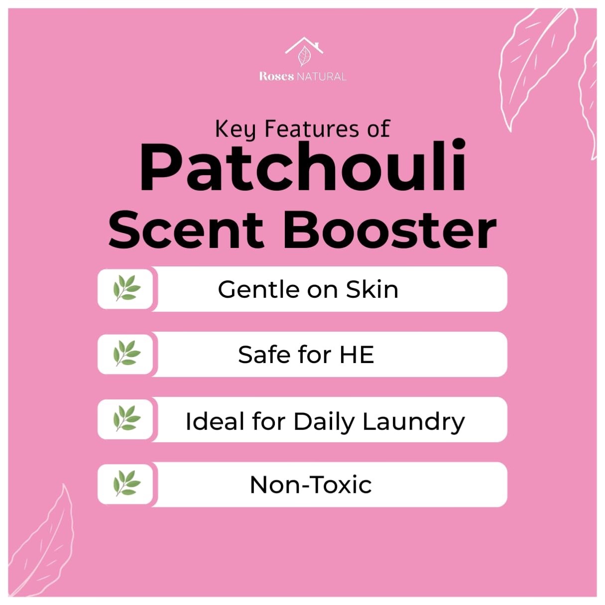 Patchouli In-Wash Laundry Scent Booster 16 oz by Roses Natural – Long-Lasting