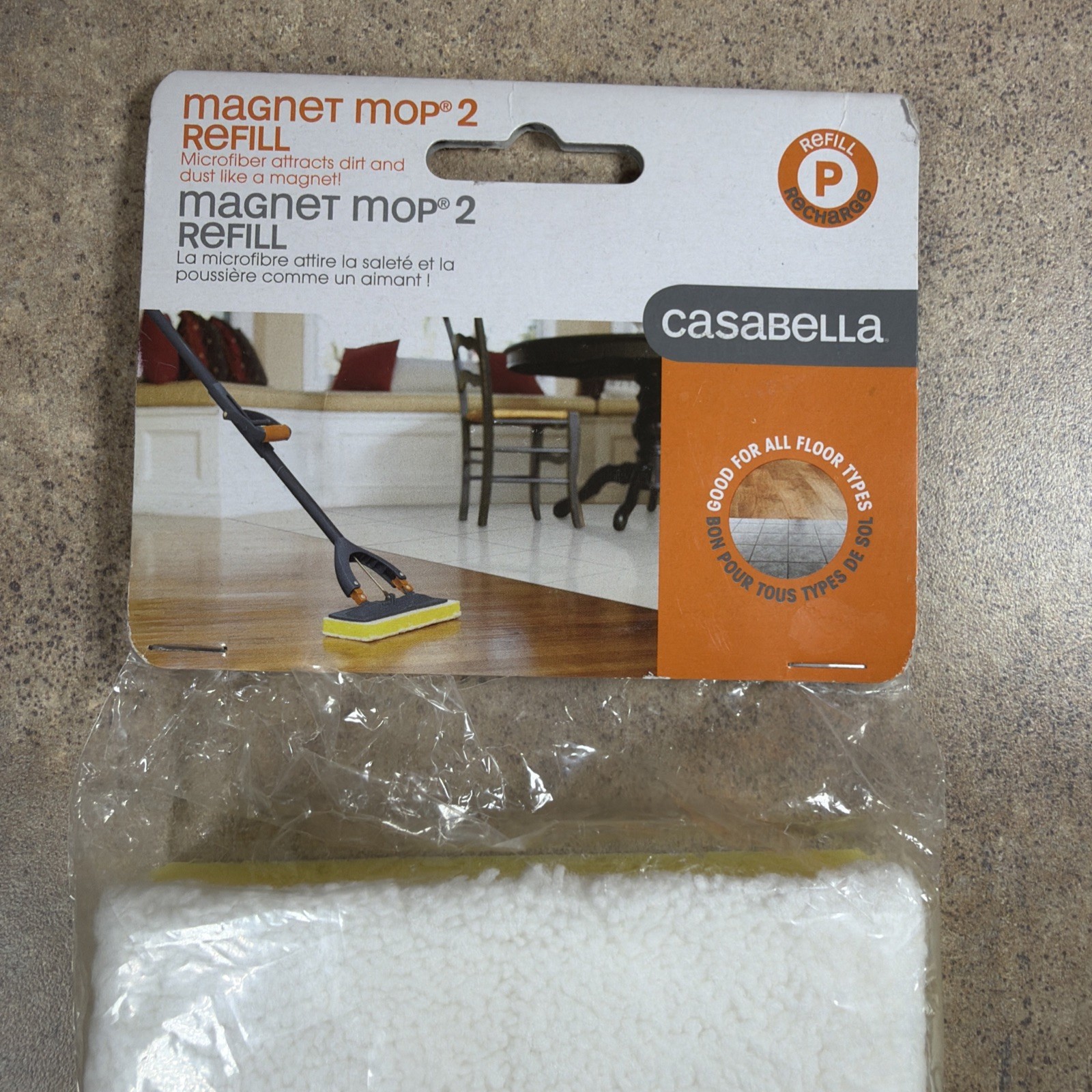 NEW Casabella Magnet Mop 2 Microfiber Refill #80510 Discontinued