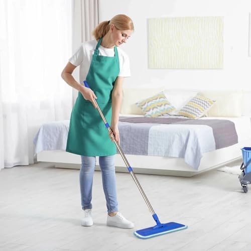 17.5″ Professional Microfiber Floor Cleaning Mop, Flat Mop with Stainless Steel