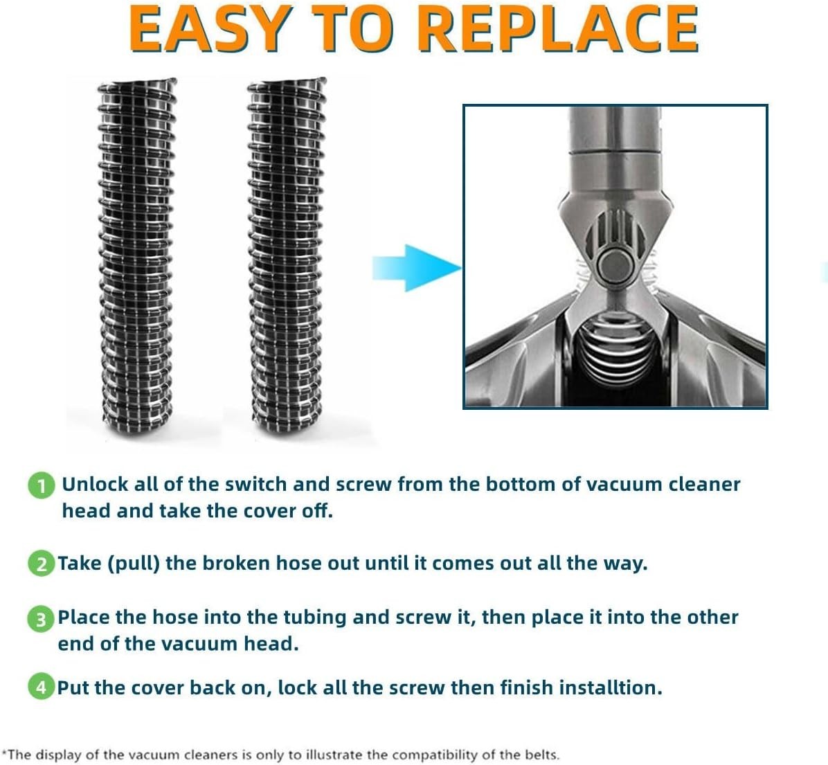 2-Pack Lower Hose for Shark Rocket Vacuum HV300 HV301 HV302 Models – Restore …