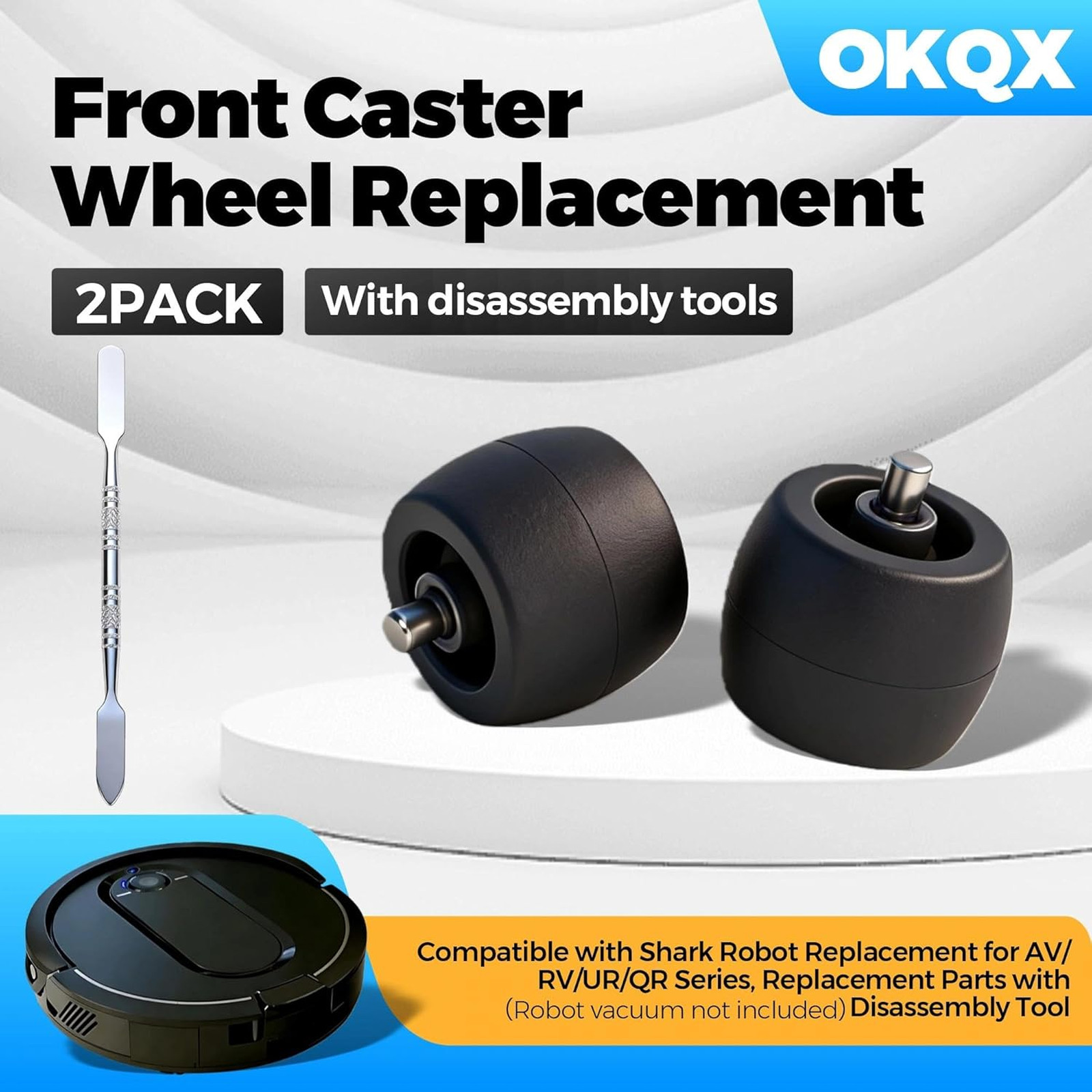 2 Pack Front Caster Wheel Compatible with Shark Robot Vacuum Replacement for AV