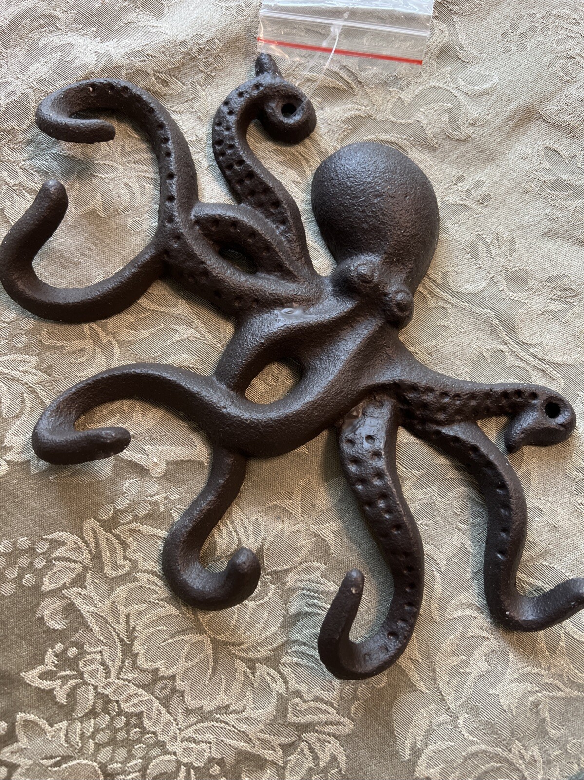 Cast Iron Swimming Octopus Wall Hook Towel Key Holder Bathroom Entry Door Hanger