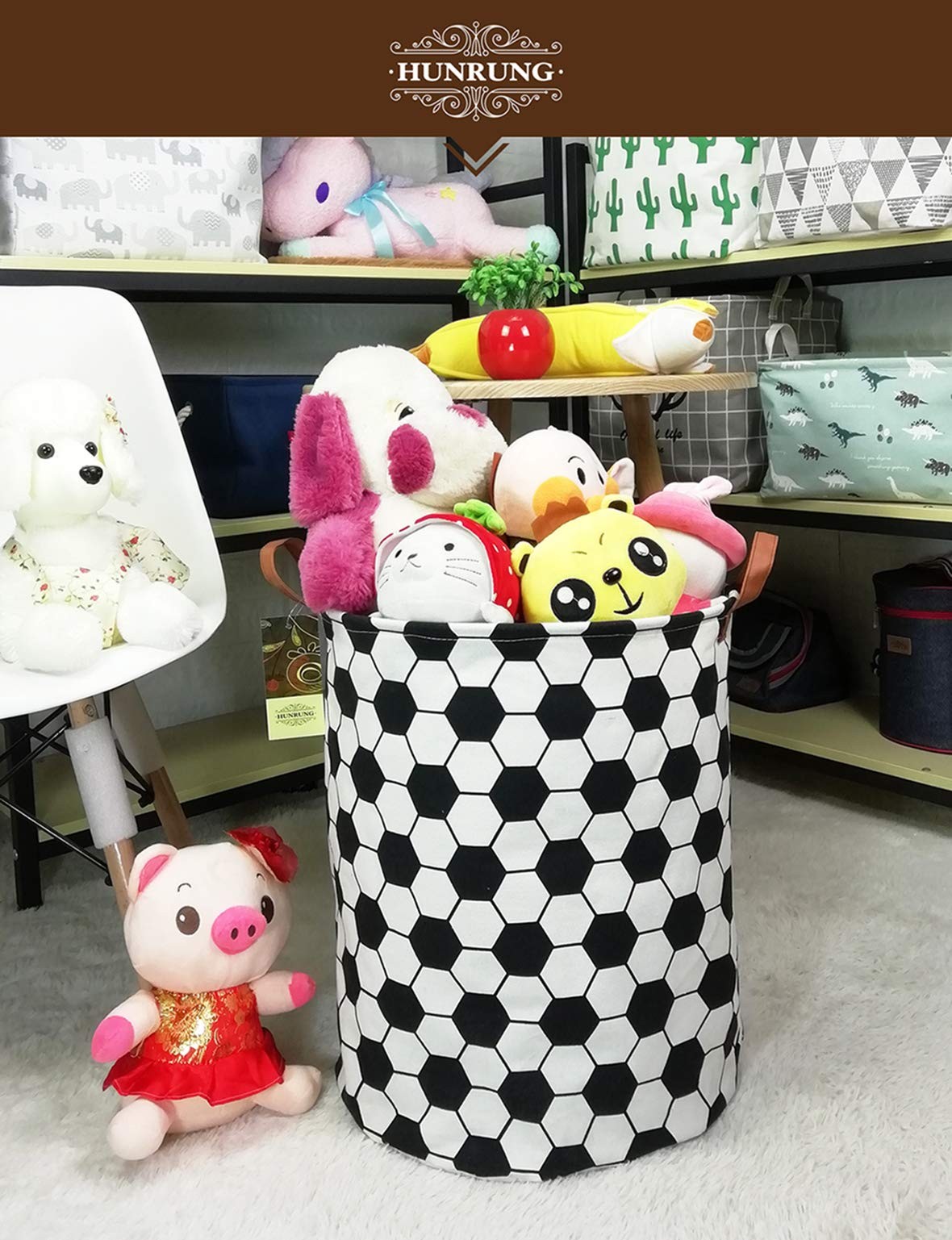 Laundry Hamper,Large Canvas Fabric Lightweight Storage Basket Toy Organizer D…