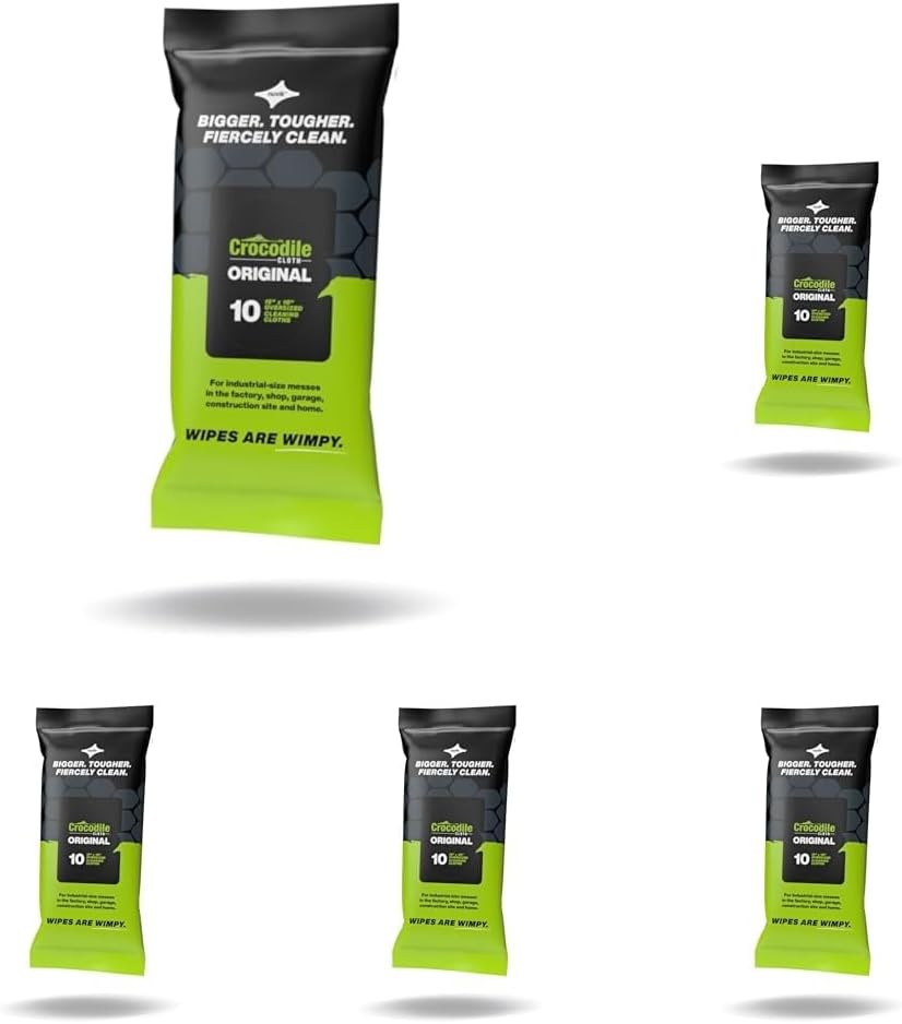 Crocodile Cloth Original Cleaning Wipes, 600 Count (6 Packs of 100)15” x 10”,NEW
