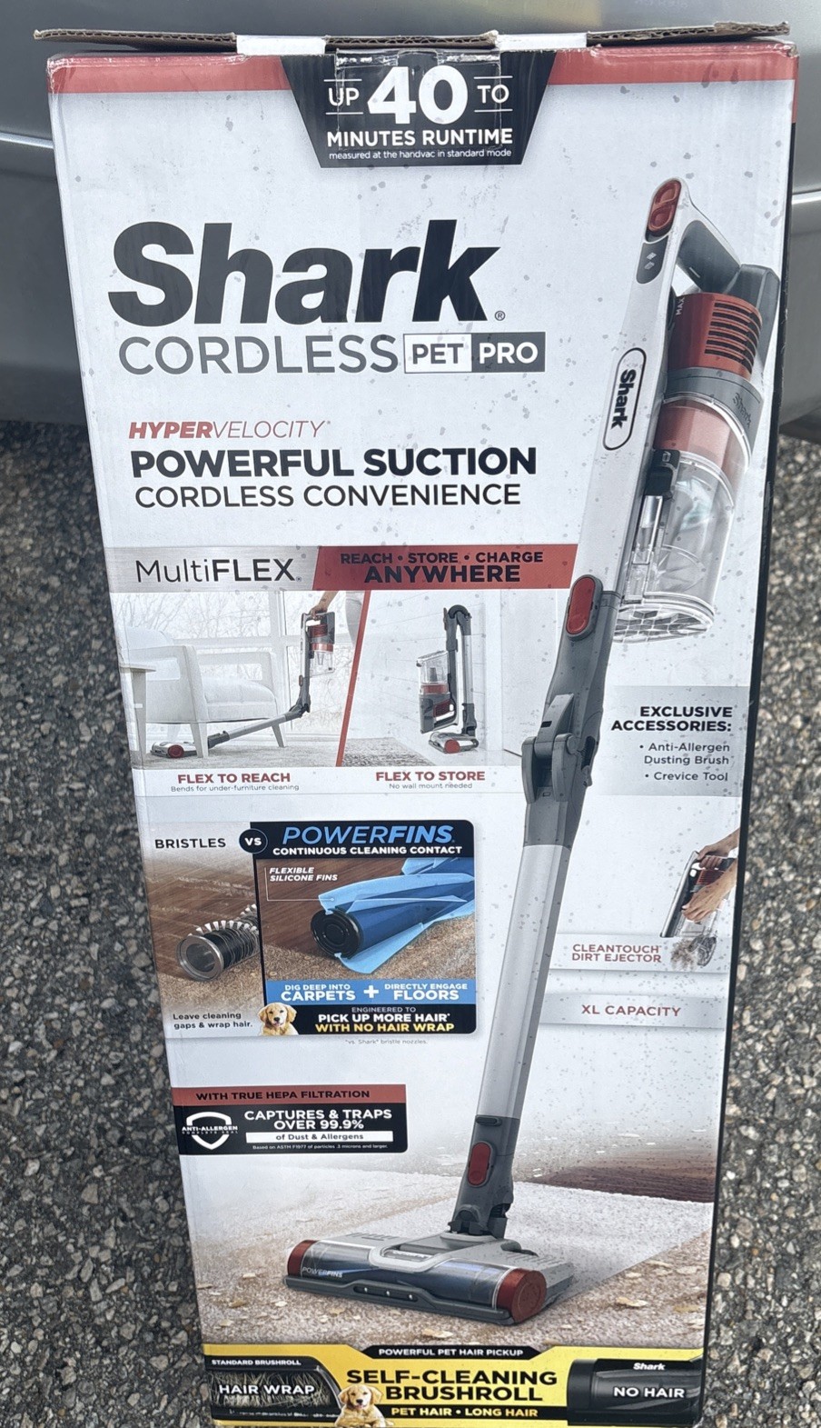 Shark UZ355H Pet Pro Cordless Stick Vacuum, Powerfins Brushroll and MultiFLEX