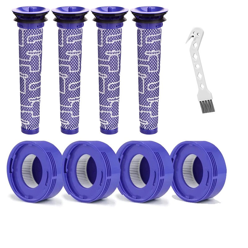 4 Pack Replacement HEPA Post Filter & Pre-filter For Dyson V7 V8 Absolute Animal