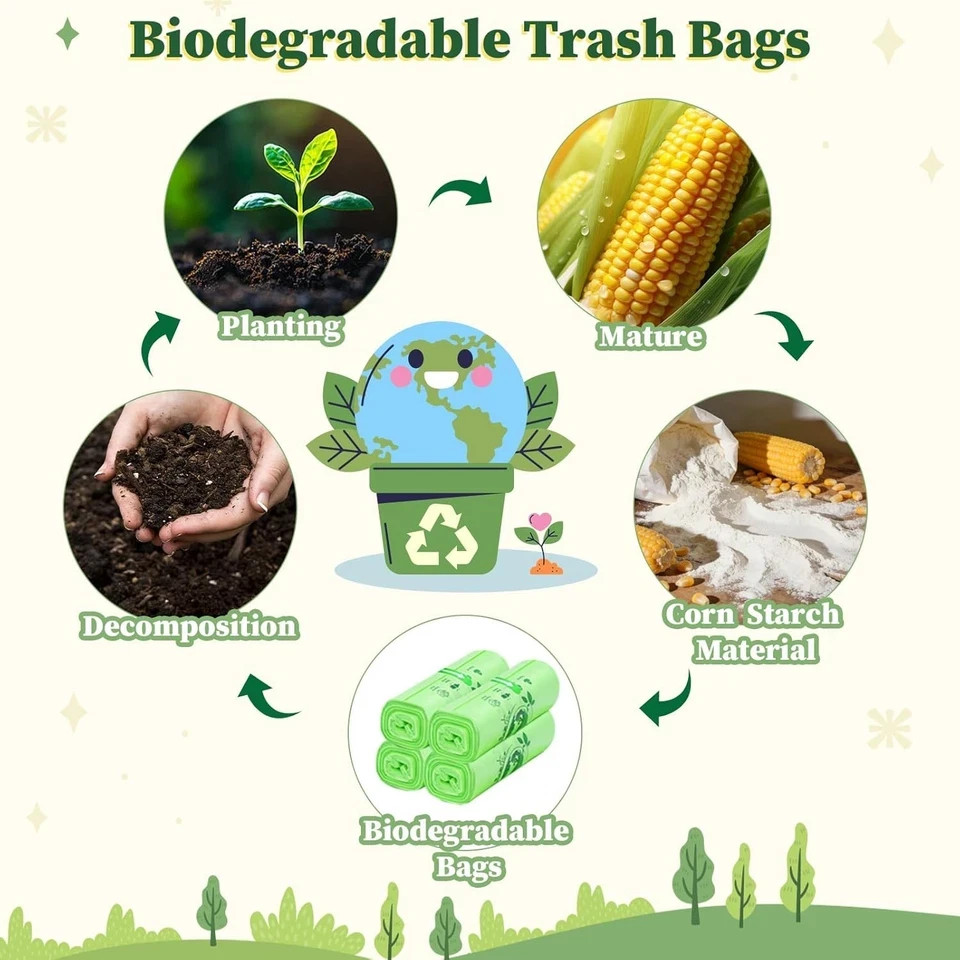 Small Trash Bags 1.2 Gallon, 120 Count Bathroom Garbage Bags, Compost Bin Liners