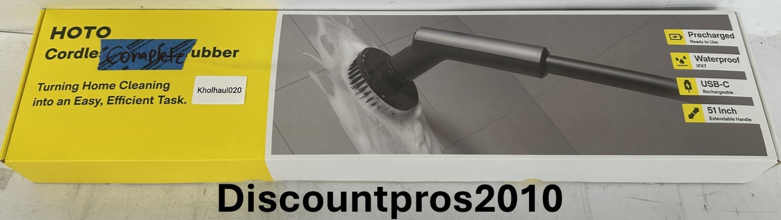 Hoto Cordless Bathroom Tile Floor Electric Spin Scrubber Brush IPX7