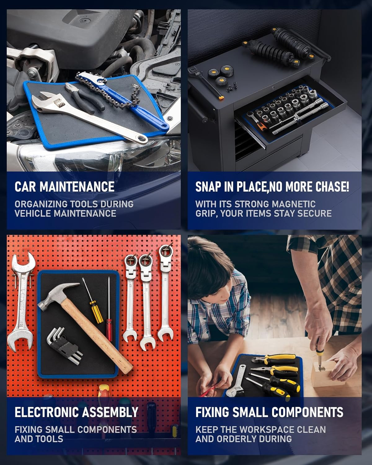 Magnetic Tool Mat – 40 LBS Heavy Duty Magnetic Parts Holder with PVC Protection