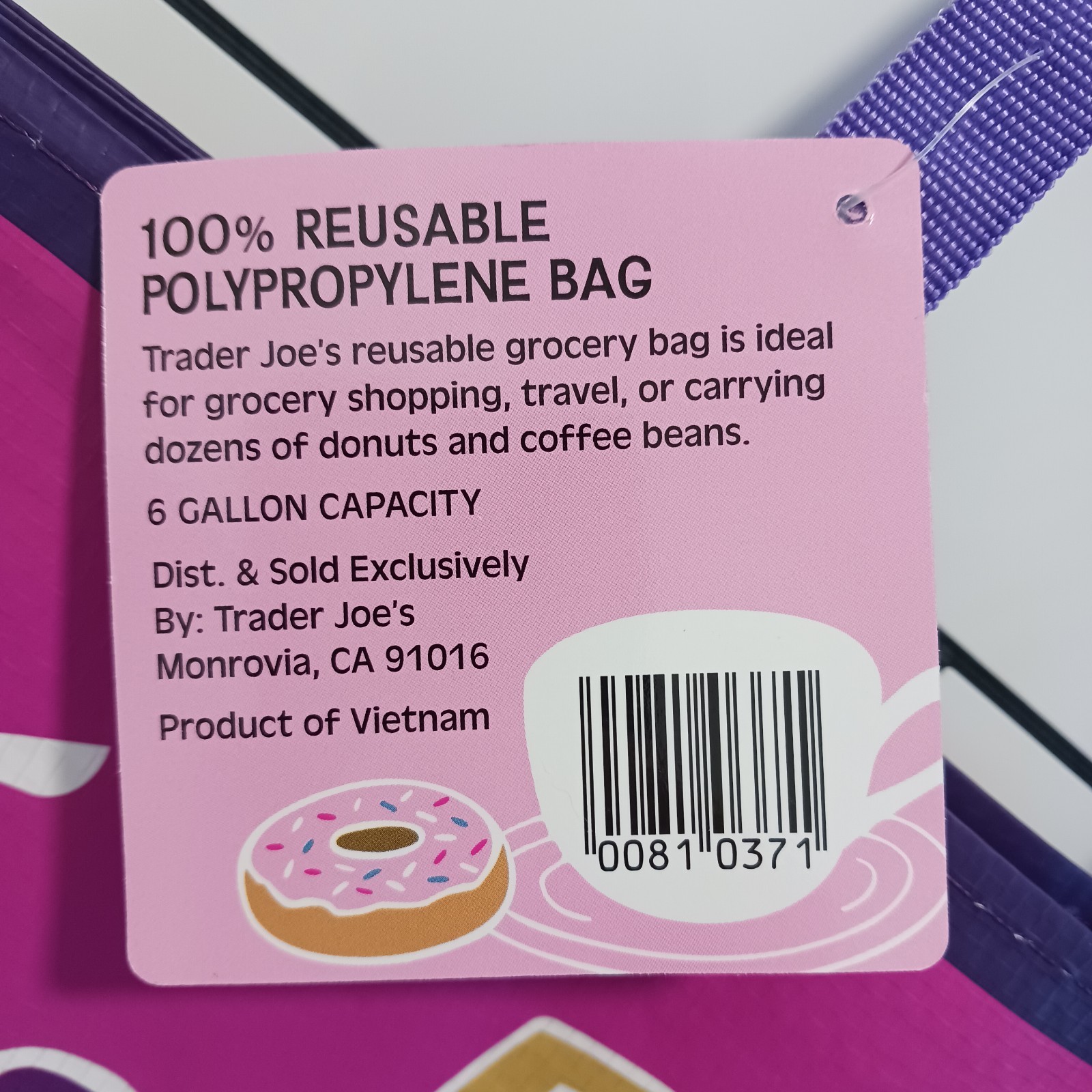 Trader Joe’s PB&J/Mac & Cheese Reusable Shopping Tote, Collectible Eco Fun! 😁