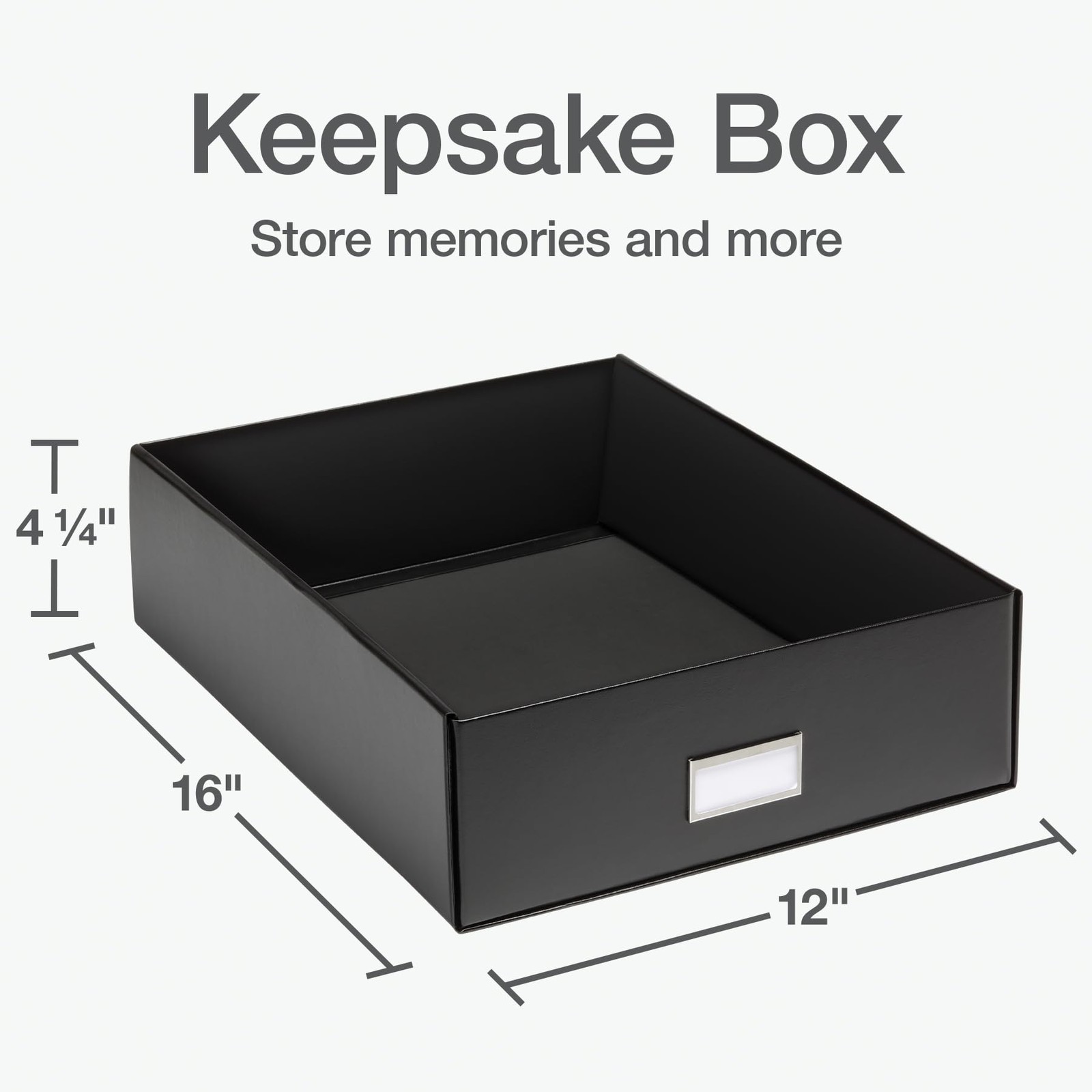 Oxford Keepsake Box, Protective Storage Home 16″ x 12″ x 4 1/4″, Black