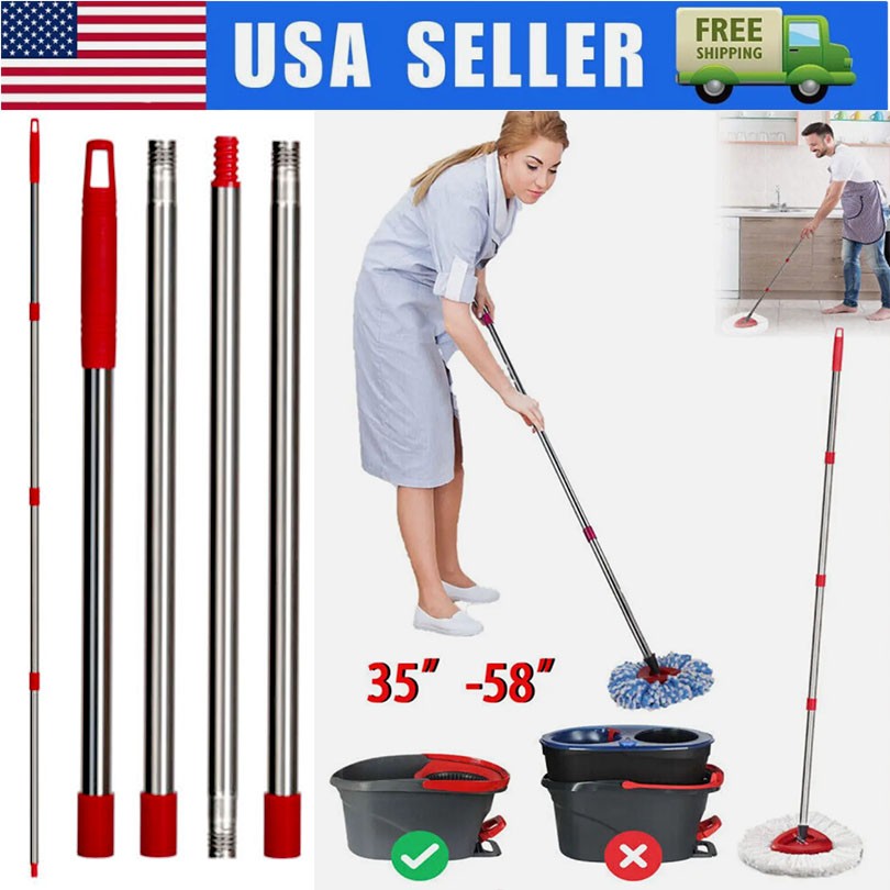 4-Section Spin Mop Stainless Steel Pole Handle For O-Cedar Easywring RinseClean